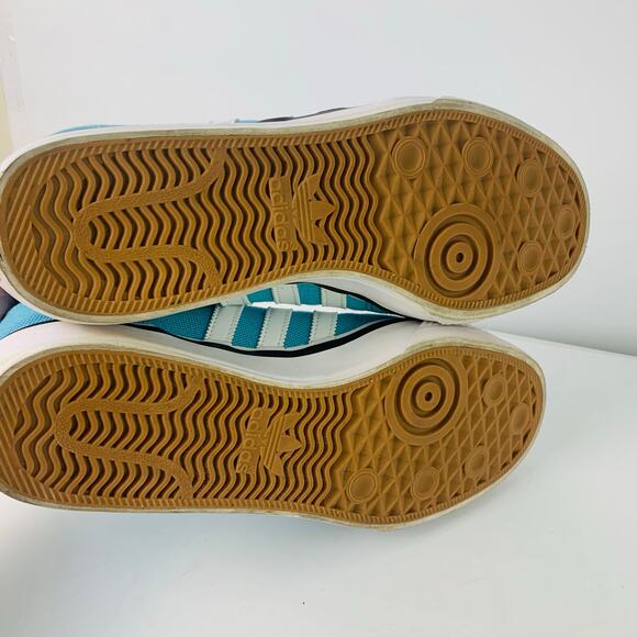 Adidas Nizza Low Sneakers Turquoise Blue Canvas White Stripe Shoes Sz 13 Casual main image 9